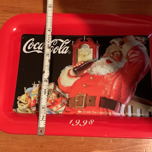 Collectible Coca Cola Santa Tin Tray Christmas Holiday - Picture 7 of 7